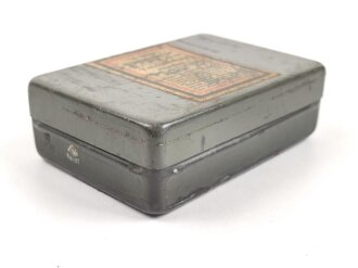 Transportkasten aus Blech für " 15 Brennzünder 25 " der Wehrmacht, datiert 1938