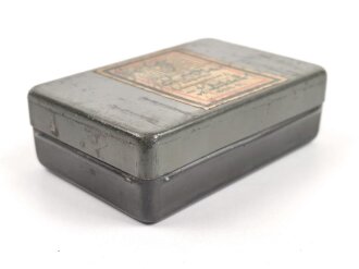 Transportkasten aus Blech für " 15 Brennzünder 25 " der Wehrmacht, datiert 1938
