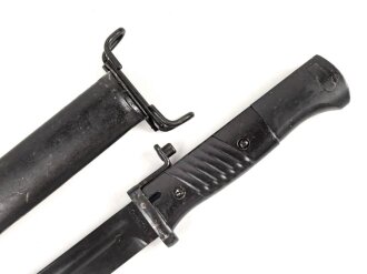 Norwegen, Seitengewehr Modell 84/98 der Wehrmacht aptiert für Modell 1957 Selbstladegewehr mit Tragehaken für ein U.S. Lochkoppel