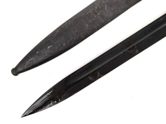 Norwegen, Seitengewehr Modell 84/98 der Wehrmacht aptiert für Modell 1957 Selbstladegewehr mit Tragehaken für ein U.S. Lochkoppel