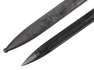 Norwegen, Seitengewehr Modell 84/98 der Wehrmacht aptiert für Modell 1957 Selbstladegewehr mit Tragehaken für ein U.S. Lochkoppel