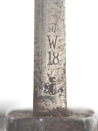 1.Weltkrieg Preussen, Seitengewerhr Modell 1898/05 mit preussischer Abnahme von 1918. Leicht narbiges Stück