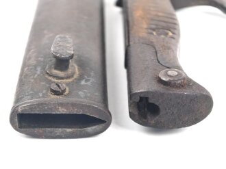 1.Weltkrieg Preussen, Seitengewerhr Modell 1898/05 mit preussischer Abnahme von 1918. Leicht narbiges Stück