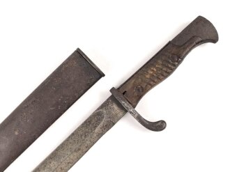 1.Weltkrieg Preussen, Seitengewerhr Modell 1898/05 mit preussischer Abnahme von 1918. Leicht narbiges Stück