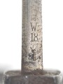 1.Weltkrieg Preussen, Seitengewerhr Modell 1898/05 mit preussischer Abnahme von 1918. Leicht narbiges Stück