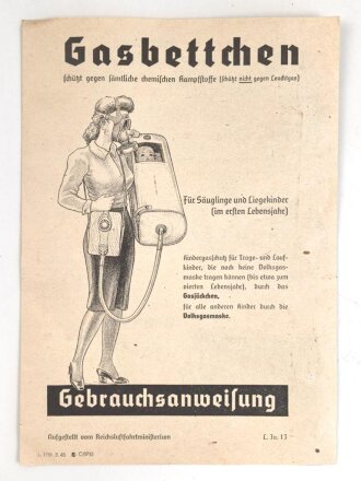 Luftschutz Gasbettchen, unvollständig