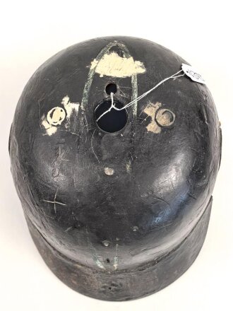 Kaiserreich, Korpus für eine Pickelhaube für Mannschaftenm war zu einer Feuerwehrhaube umgebaut
