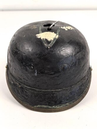Kaiserreich, Korpus für eine Pickelhaube für Mannschaftenm war zu einer Feuerwehrhaube umgebaut