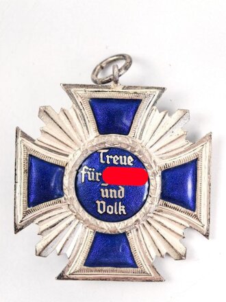 NSDAP Dienstauszeichnung in silber. Massive, dreiteilige Ausführung in sehr gutem Zustand, Band beiliegend