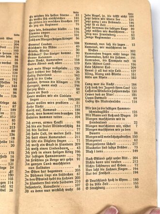 "Morgen marschieren wir - Liederbuch der deutschen Soldaten" datiert 1941, 219 Seiten, DIN A5
