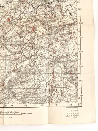 1. Weltkrieg "Verdun, Mittlere Maas-Toul.Nancy" 49 x 53cm, datiert 3.7.1916