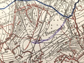 1. Weltkrieg "Verdun, Mittlere Maas-Toul.Nancy" 49 x 53cm, datiert 3.7.1916