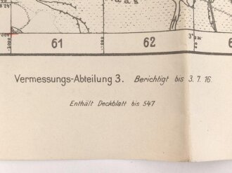 1. Weltkrieg "Verdun, Mittlere Maas-Toul.Nancy" 49 x 53cm, datiert 3.7.1916