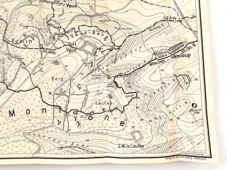 1. Weltkrieg "Kampfgelände um Fort Vaux in der Zeit vom März bis November 1916" 64 x 63cm