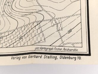 1. Weltkrieg "Kampfgelände um Fort Vaux in der Zeit vom März bis November 1916" 64 x 63cm