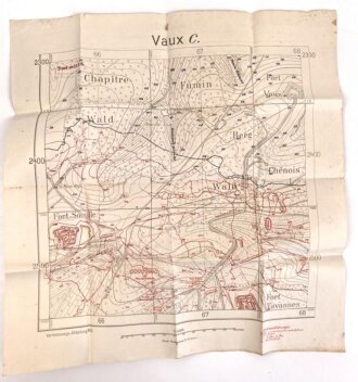 1. Weltkrieg Karte "Vaux C." 65 x 67 cm