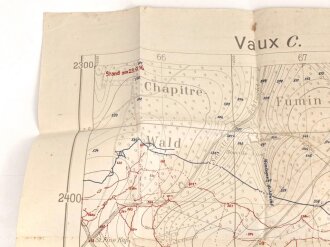 1. Weltkrieg Karte "Vaux C." 65 x 67 cm