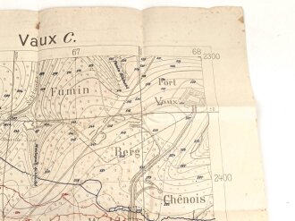 1. Weltkrieg Karte "Vaux C." 65 x 67 cm