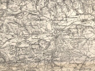 "Karte für die Manöver des XVII. Armee-Korps, sowie der 21. u. 25. Division 1903" Maße: 79 x 86 cm