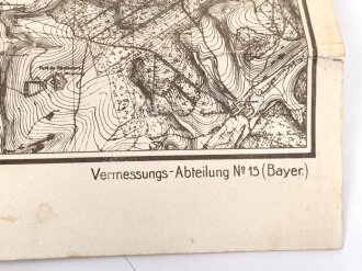1. Weltkrieg , Verdun und Umgebung"Übersichtskarte mit feindlichern Stellungen nach dem Stande vom 2. August 1915" 62 x 68 cm
