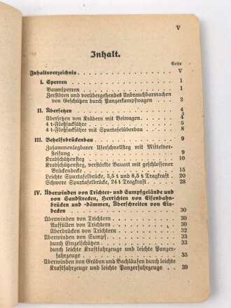 Ergänzungsheft zur H.Dv. 316 "Pionierdienst aller Waffen - Ergänzungsheft" datiert 1941, 105 Seiten, über DIN A6