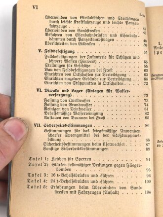 Ergänzungsheft zur H.Dv. 316 "Pionierdienst aller Waffen - Ergänzungsheft" datiert 1941, 105 Seiten, über DIN A6