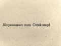 Dekorativer Druck aus der Zeit des zweiten Weltkrieges "Abgesessen zum Ortskampf" Maße: 24,5 x 30,5 cm