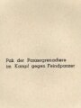 Dekorativer Druck aus der Zeit des zweiten Weltkrieges "Pak der Panzergrenadiere im Kampf gegen Feindpanzer" Maße: 24,5 x 30,5 cm