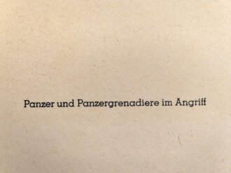 Dekorativer Druck aus der Zeit des zweiten Weltkrieges "Panzer und Panzergrenadiere im Angriff" Maße: 24,5 x 30,5 cm