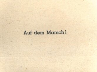 Dekorativer Druck aus der Zeit des zweiten Weltkrieges "Auf den Marsch!" Maße: 24,5 x 30,5 cm