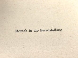 Dekorativer Druck aus der Zeit des zweiten Weltkrieges "Marsch in die Bereitstellung" Maße: 24,5 x 30,5 cm