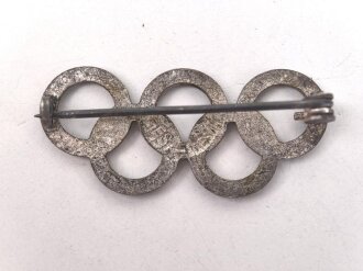 Olympiade 1936, Olympische Ringe als Anstecknadel, Breite...