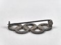 Olympiade 1936, Olympische Ringe als Anstecknadel, Breite 32mm