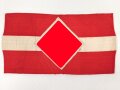 Armbinde für Angehörige der Hitler Jugend. getragenes Stück, das Hakenkreuz gewebt. Leicht angeschmutzt, sonst gut. RZM Etikett