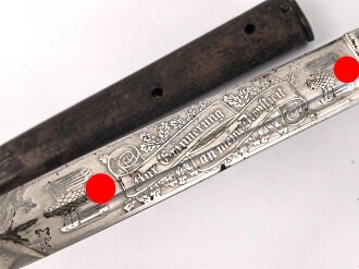 Extraseitengewehr KS98 für Angehörige des Heeres mit Klingenätzung. Hersteller Eickhorn Solingen. Klinge in gutem Zustand, sonst eher bescheiden