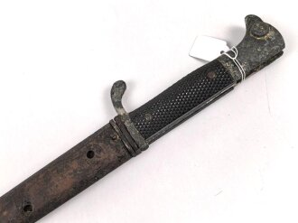 Extraseitengewehr KS98 für Angehörige des Heeres mit Klingenätzung. Hersteller Eickhorn Solingen. Klinge in gutem Zustand, sonst eher bescheiden