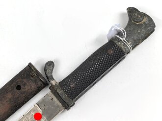Extraseitengewehr KS98 für Angehörige des Heeres mit Klingenätzung. Hersteller Eickhorn Solingen. Klinge in gutem Zustand, sonst eher bescheiden