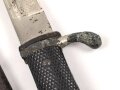 Extraseitengewehr KS98 für Angehörige des Heeres mit Klingenätzung. Hersteller Eickhorn Solingen. Klinge in gutem Zustand, sonst eher bescheiden