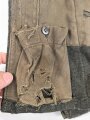 Heer, Feldbluse für Mannschaften Modell 1943. Stark getragenes Stück, die Kragenspiegel original vernäht