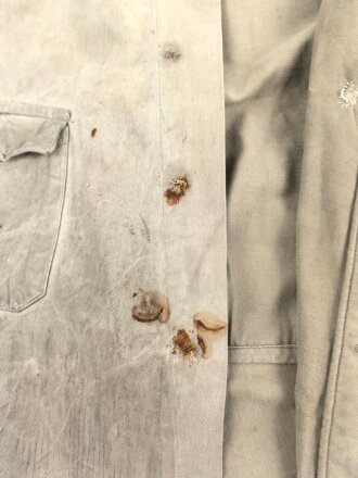 Arbeitskombi Wehrmacht, keinerlei Stempelung erkennbar, stark getragenes Stück