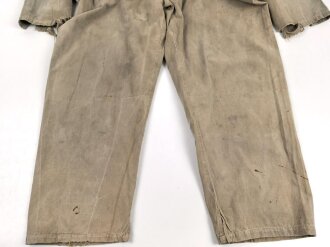 Arbeitskombi Wehrmacht, keinerlei Stempelung erkennbar, stark getragenes Stück