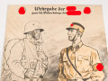 Erinnerungsurkunde anlässlich der "Wehrgabe der SA zum 46. Geburtstag des Führers am 20. April 1935" Standarte R119 Stuttgart" Maße 28 x 39cm, mittig gefaltet