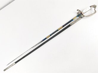 Bayern, Degen für Staatsbeamte. Ausführung ab 1886 mit Krone statt Monogramm. Versilberte Ausführung für zum Beispiel Eisenbahnbeamte.