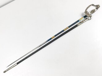 Bayern, Degen für Staatsbeamte. Ausführung ab 1886 mit Krone statt Monogramm. Versilberte Ausführung für zum Beispiel Eisenbahnbeamte.