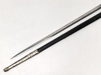 Bayern, Degen für Staatsbeamte. Ausführung ab 1886 mit Krone statt Monogramm. Versilberte Ausführung für zum Beispiel Eisenbahnbeamte.