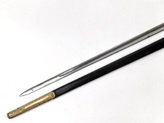 Bayern, Degen für Staatsbeamte. Ausführung mit gekröntem Monogramm " M " für König Maximilian II. (1848-1864) . Die Klinge beidseitig gebläut, leicht verputzt. Hersteller "R.Knecht in Solingen "