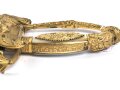 Bayern, Degen für Staatsbeamte. Ausführung mit gekröntem Monogramm " M " für König Maximilian II. (1848-1864) . Die Klinge beidseitig gebläut, leicht verputzt. Hersteller "R.Knecht in Solingen "