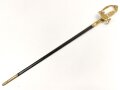 Bayern, Degen für Staatsbeamte. Ausführung mit gekröntem Monogramm " M " für König Maximilian II. (1848-1864) . Die Klinge beidseitig gebläut, leicht verputzt. Hersteller "R.Knecht in Solingen "