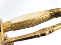 Bayern, Degen für Staatsbeamte. Ausführung mit gekröntem Monogramm " M "  . Die beidseitig gebläute Klinge allem Anschein nach älter, das Griffmonogramm bei Herrscherwechsel getauscht. Guter Gesamtzustand, die Scheide fehlt #1