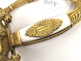 Bayern, Degen für Staatsbeamte. Ausführung mit gekröntem Monogramm " L "  . Die Klinge beidseitig gebläut, leicht verputzt. Lieferant Jos, Reif München. Guter Gesamtzustand